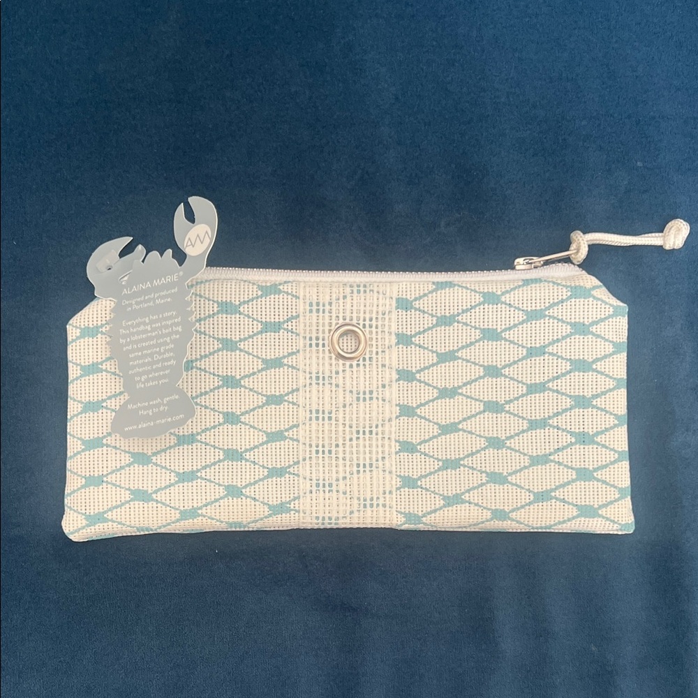 Alaina Marie Blue and White Patterned Clutch - NWT